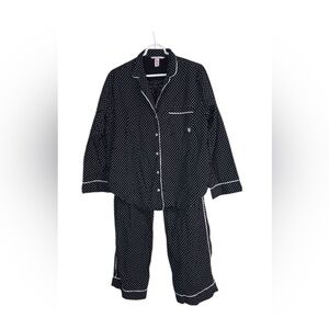 Black and white polka dot Victoria’s Secret Cotton Pajama Set, Shirt & Pants